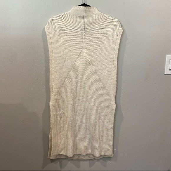 Mango Suit Knitted Open Drop Arm Dress Leg Slits Beige Cream One Size - Picture 4 of 8